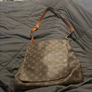 Louis Vuitton Monogram Shoulder Hobo Bag - Brown/Tan